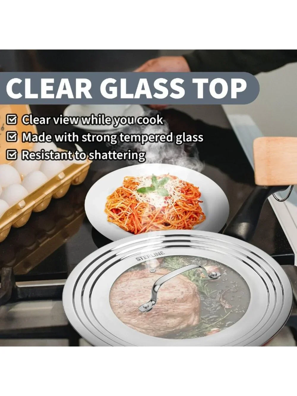 Versatile Tempered Glass Lids Set - Fits 5-12